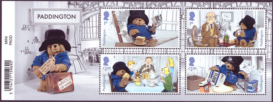 (image for) MS5069 2023 Paddington barcoded miniature sheet